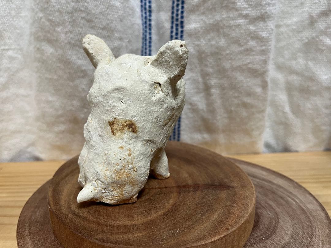 前川幸市　犬　フレンチブルドッグ　置物　陶芸　作家　ボストンテリア　白い犬
