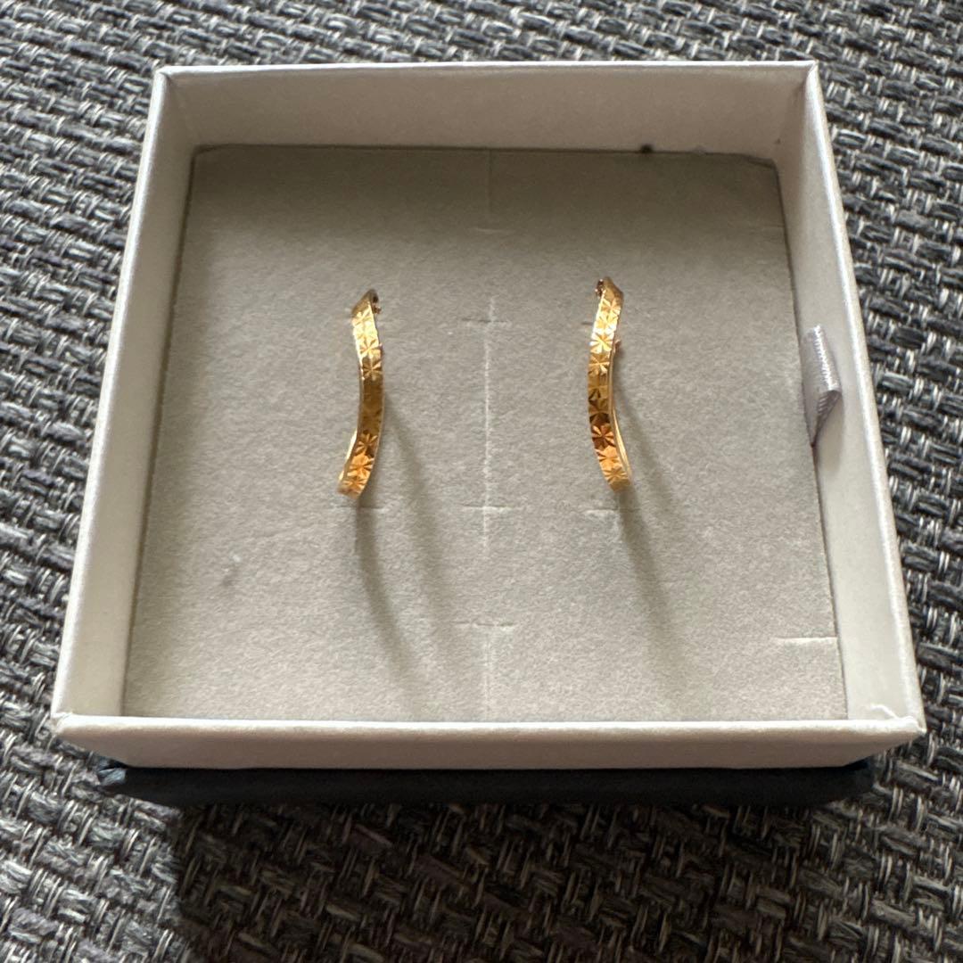 箱無し　ジュエリーツツミ　ツツミ　k10 フープピアス