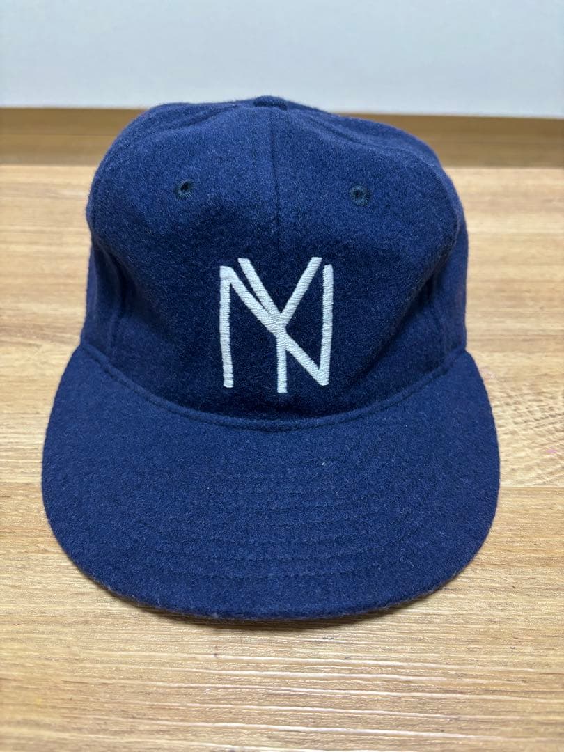 ネイビー ウール ベースボールキャップ