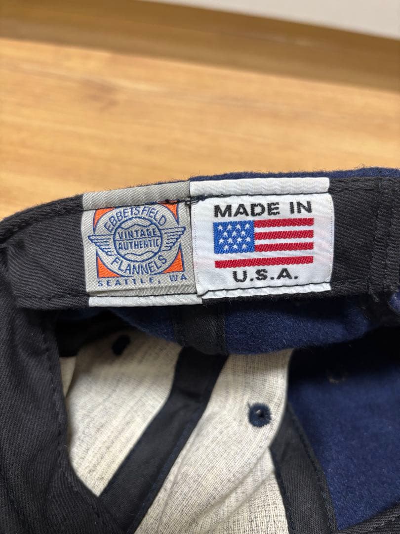 ネイビー ウール ベースボールキャップ