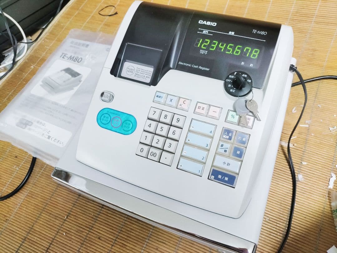 カシオレジスター　TE-M80　中古品　人気機種感熱紙　送料無料　560933