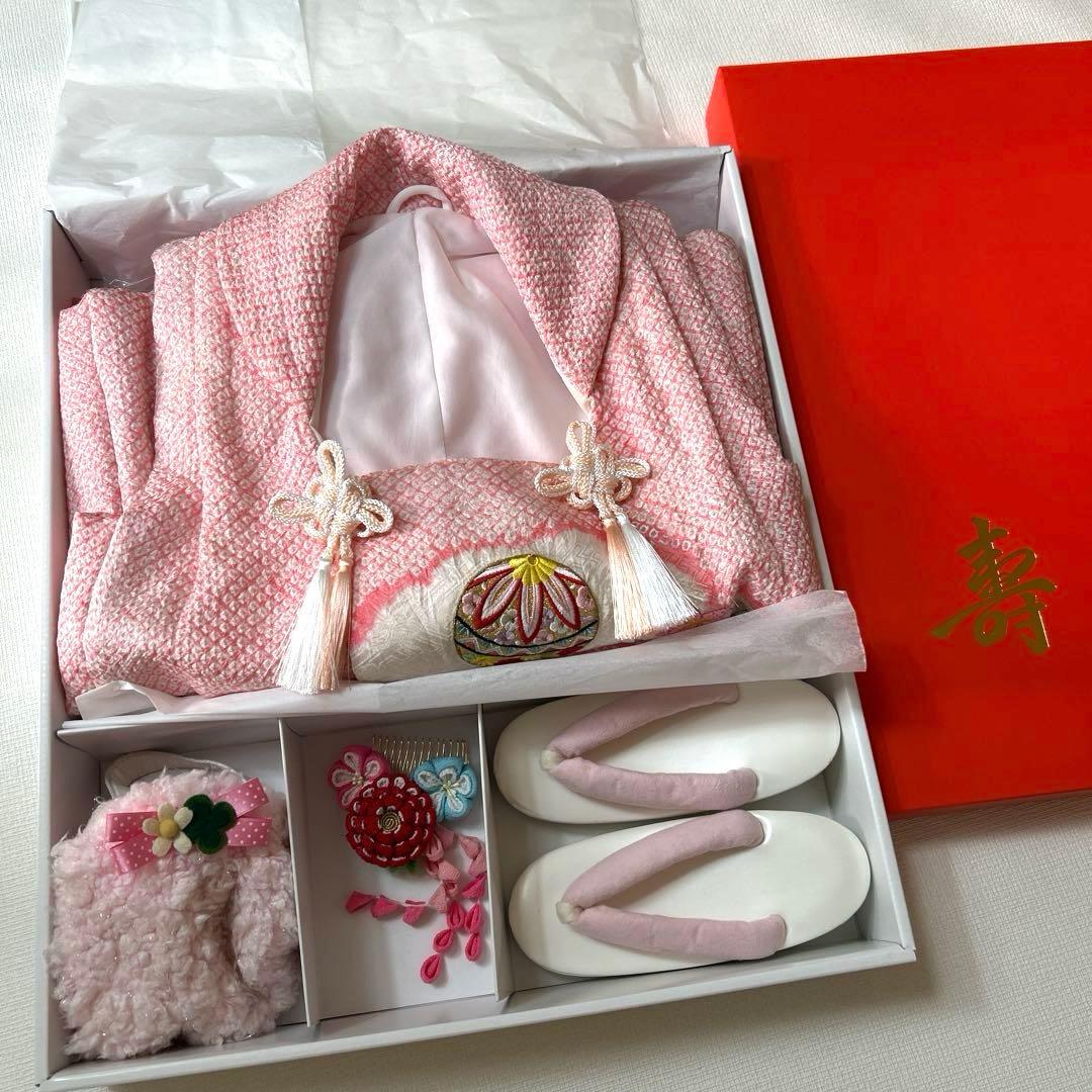 No.3 七五三　　3歳　　　正絹被布セット　　　絞り　　訳あり