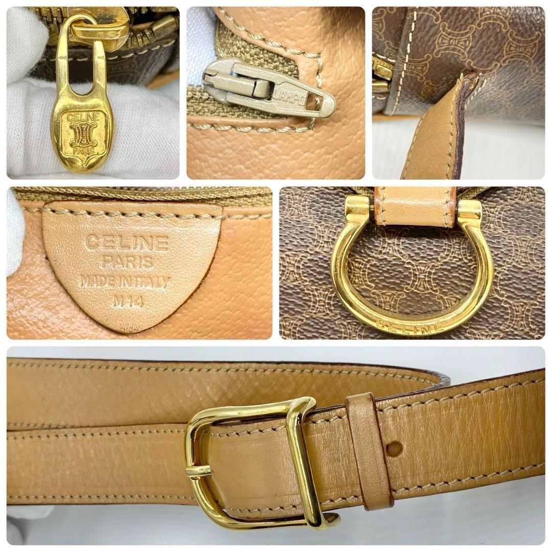 CELINE セリーヌ ショルダーバッグ レザー PVC マカダム ブラウン