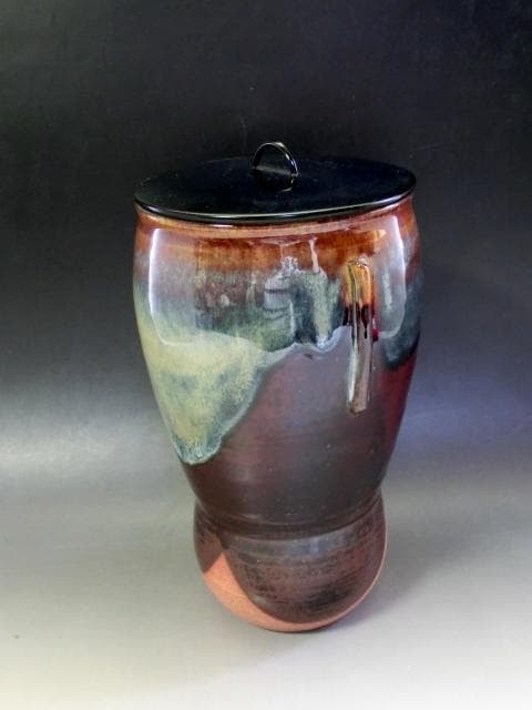 水指■朝鮮唐草 細水指「香舟作」お茶道具 水さし 耳付き 漆器蓋 時代物 骨董■