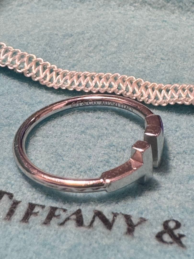 Tiffany Tワイヤー リング K18WG 16号 ホワイトゴールド