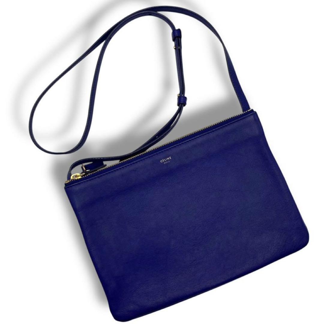 美品 CELINE セリーヌ トリオ レザー バッグ ショルダー フィービー期