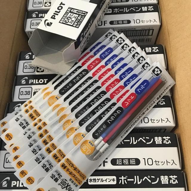 フリクション替芯0.38mm　3色(黒・赤・青)3本入400袋