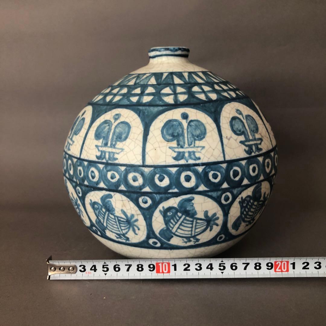 スペイン陶器　バレンシア・ベンリョック　手書きの壺