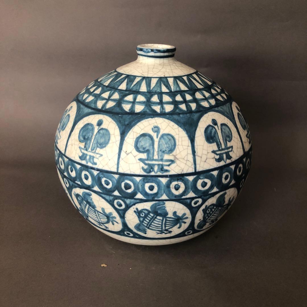 スペイン陶器　バレンシア・ベンリョック　手書きの壺