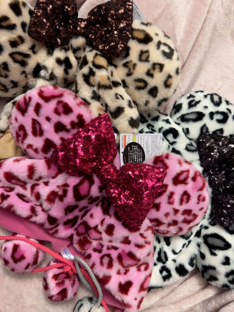 ディズニー　ヒョウ柄　ファンキャップ　ヒョウ柄