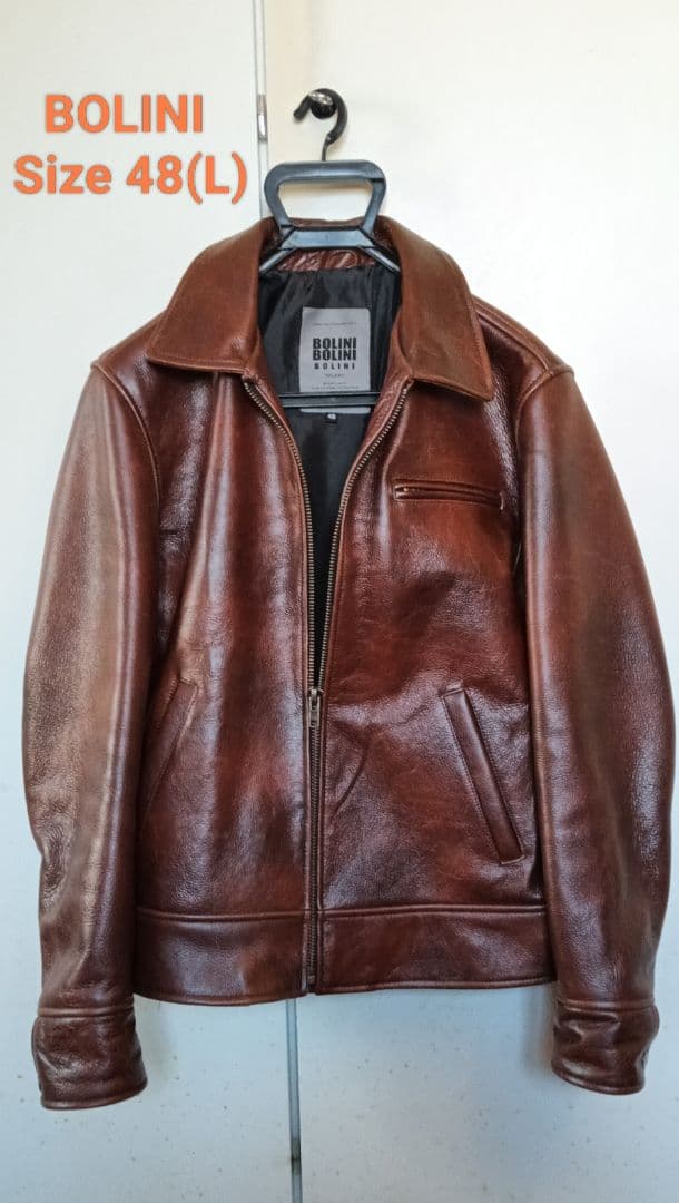 ✪美品！イタリア BOLINI レザージャケット ブラウン 48 L