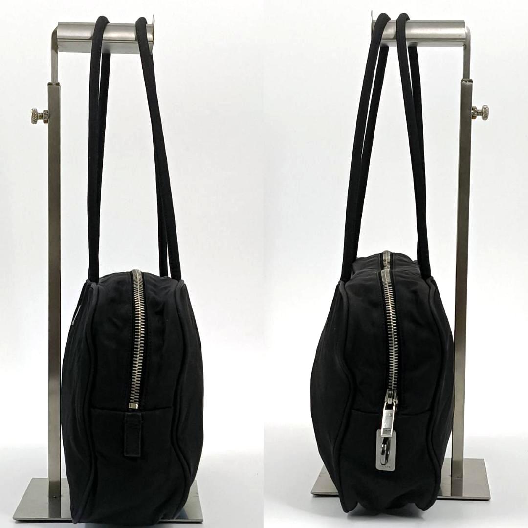 希少✨人気　プラダ ミニボストン ハンド トート 三角ロゴ ナイロン 革 黒