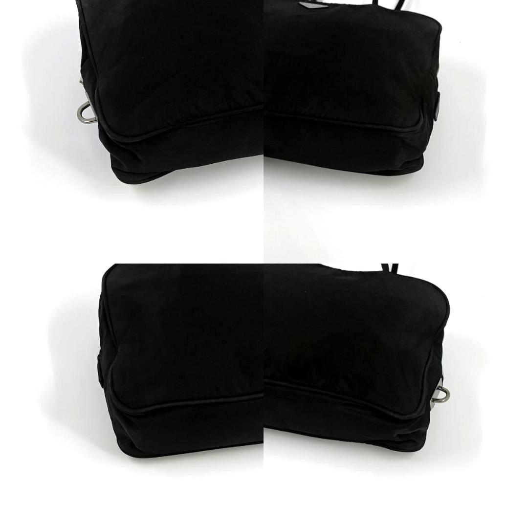 希少✨人気　プラダ ミニボストン ハンド トート 三角ロゴ ナイロン 革 黒