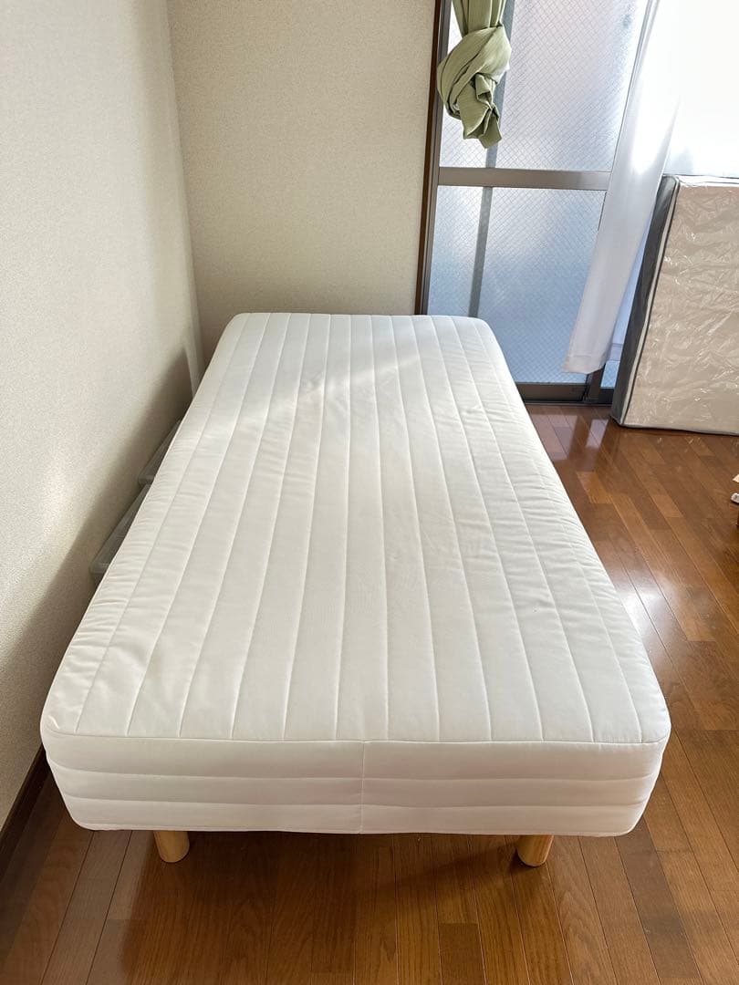 ホワイト 脚付きマットレス シングル(無印良品)