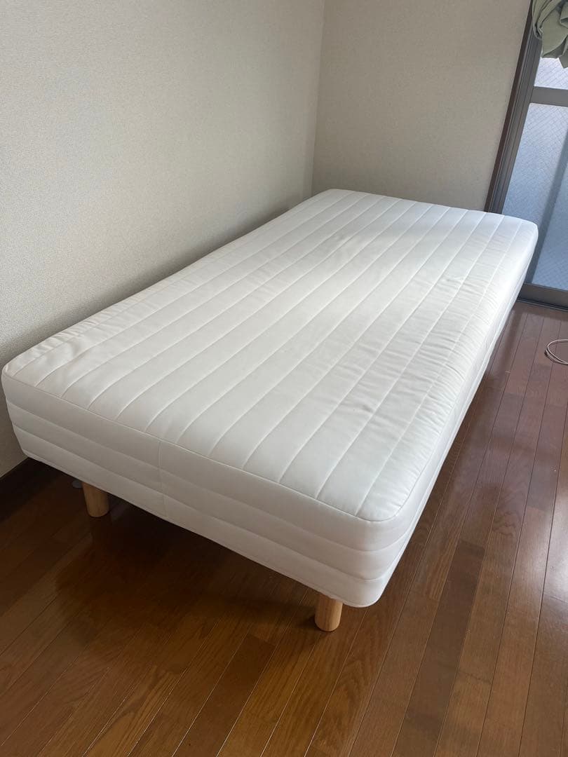 ホワイト 脚付きマットレス シングル(無印良品)