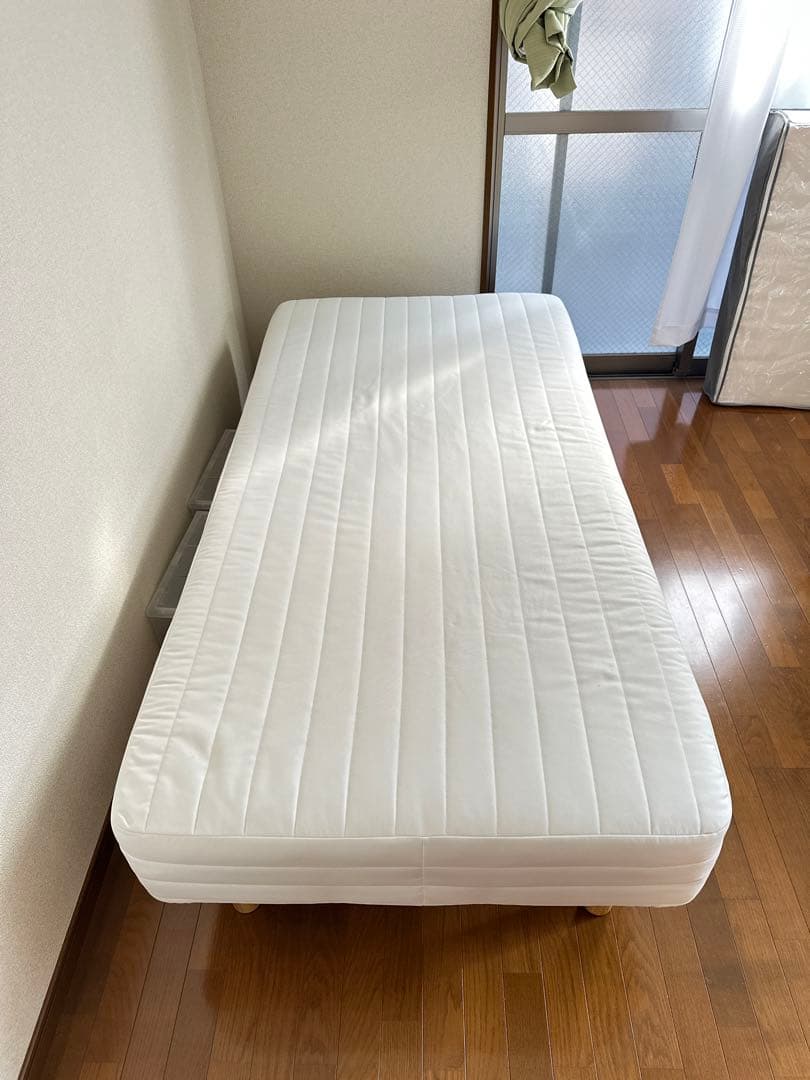 ホワイト 脚付きマットレス シングル(無印良品)