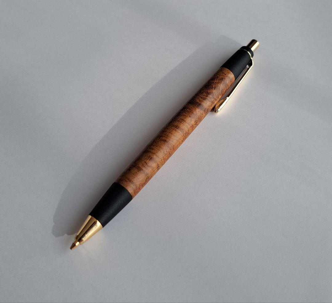 野原工芸 旧型 チーク瘤 固定式口金付きシャーペン ゴールド金具 廃番 廃盤