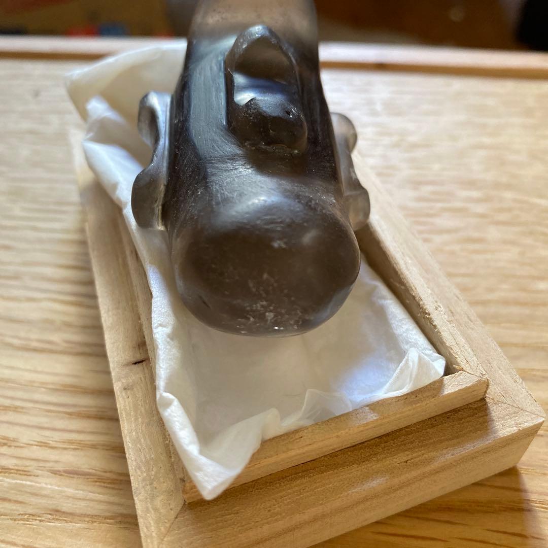 古墳期 煙水晶製 特大型7.5cm 丁字彫り子持ち異形勾玉｜伝 奈良県橿原市出土