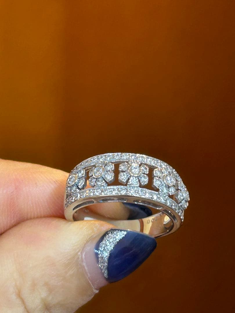 花モチーフ K18 750リング D0.433