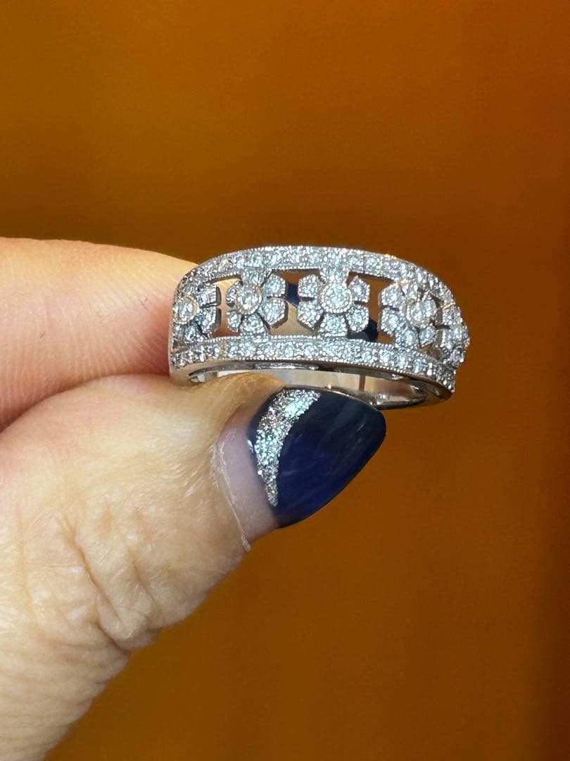 花モチーフ K18 750リング D0.433