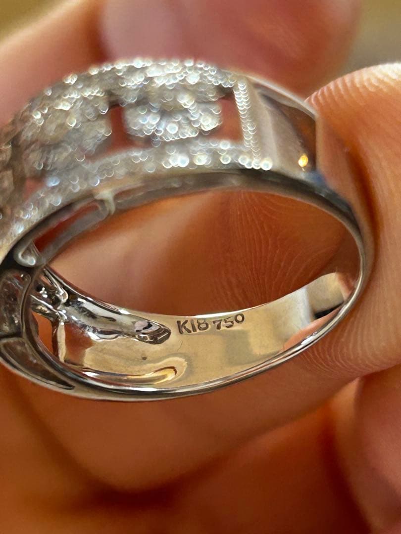 花モチーフ K18 750リング D0.433