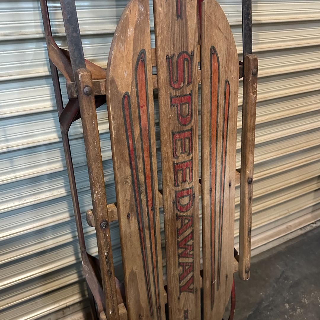 ヴィンテージ 木製 ソリ「SPEEDAWAY」アメリカ製 レトロ 店舗什器