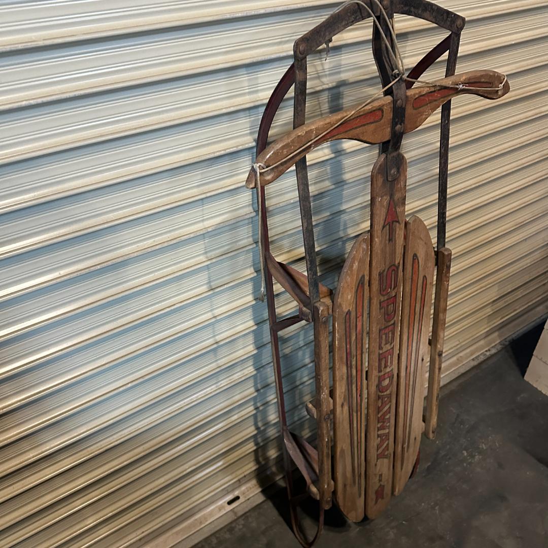 ヴィンテージ 木製 ソリ「SPEEDAWAY」アメリカ製 レトロ 店舗什器