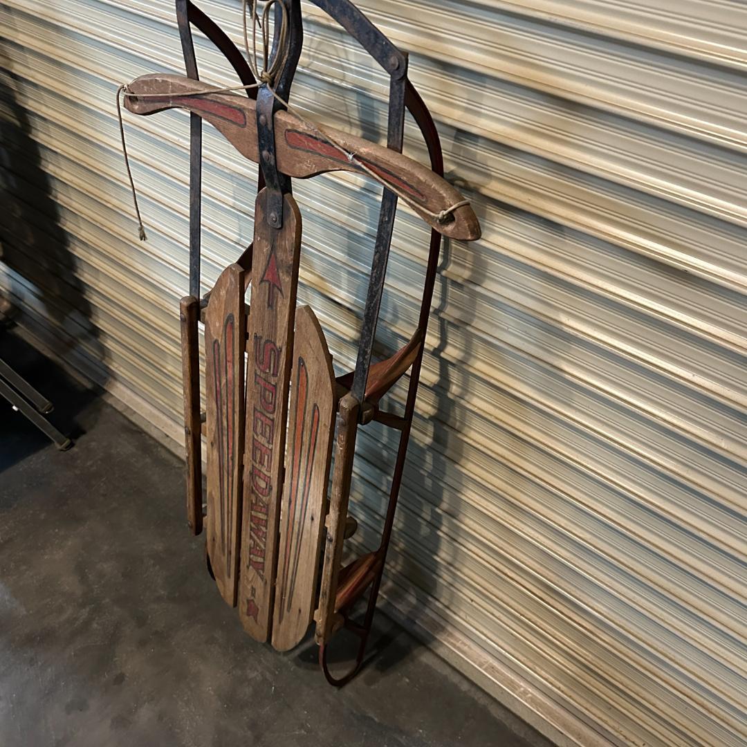 ヴィンテージ 木製 ソリ「SPEEDAWAY」アメリカ製 レトロ 店舗什器