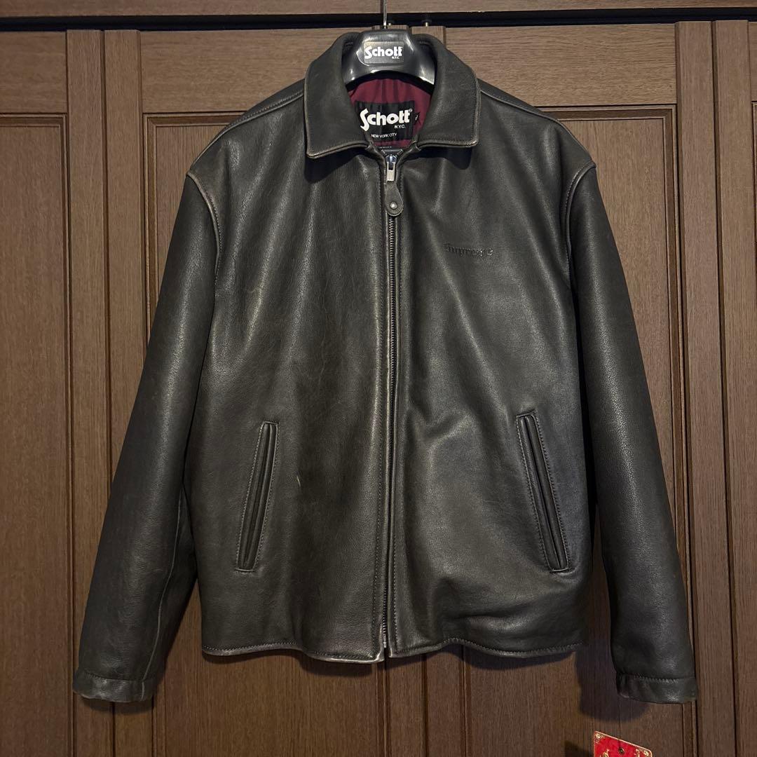 【新品】Schott Leather Racer Jacket XL