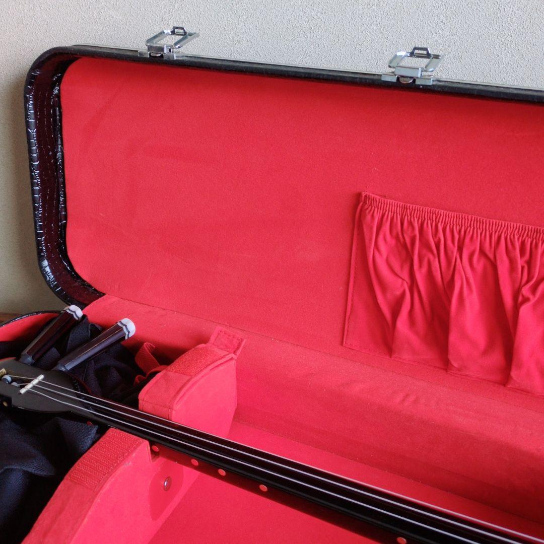 沖縄三線 人工革ヘビ柄 ケース・チューナー付き　ジャンク