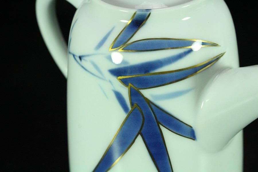 注瓶 碗 揃 金彩竹紋 杯 十二客 シロップ呑 共箱(K-RC958)