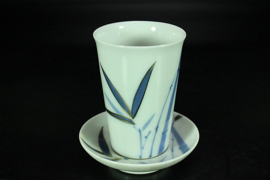 注瓶 碗 揃 金彩竹紋 杯 十二客 シロップ呑 共箱(K-RC958)