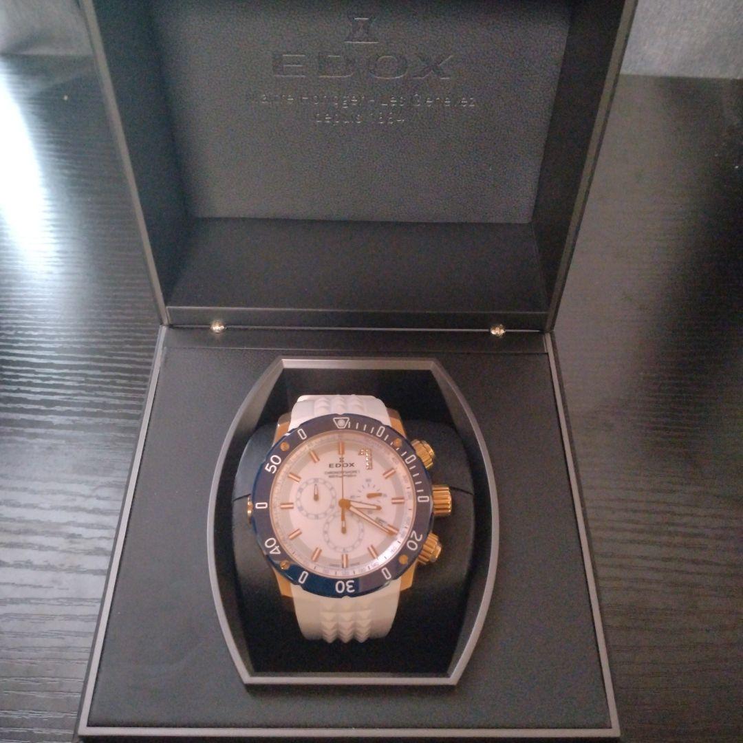 【希少100本】EDOXクロノオフショア 白ラバー×ゴールド×ブルー