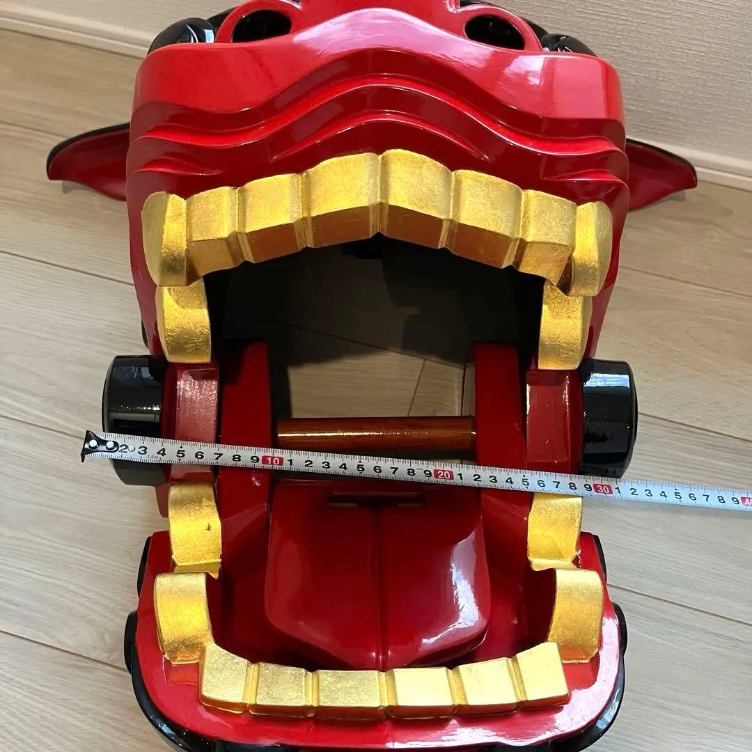 .【大ぶり】獅子舞　獅子頭　木彫魔除け　祭　置物　古美術　神楽 木製 木彫 正月