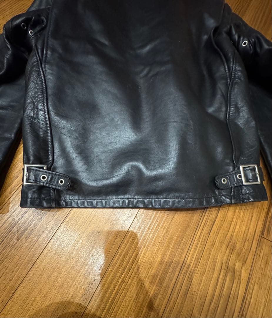 Schott ブラック レザー シングルライダース
