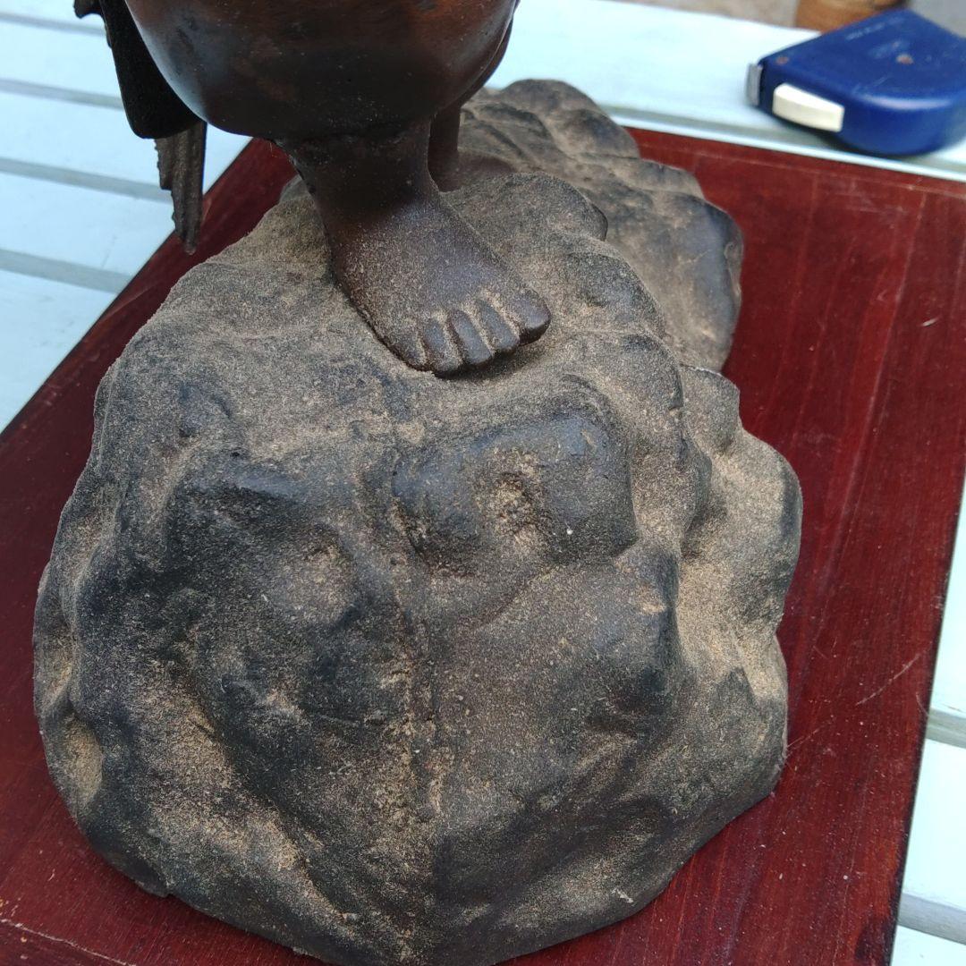 縁起　恵比寿像　鉄鋳物　中古