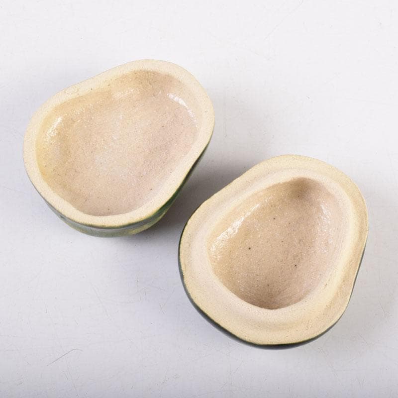 茶道具　桃山窯造　御題　笑み香合　共布共箱　C　8393