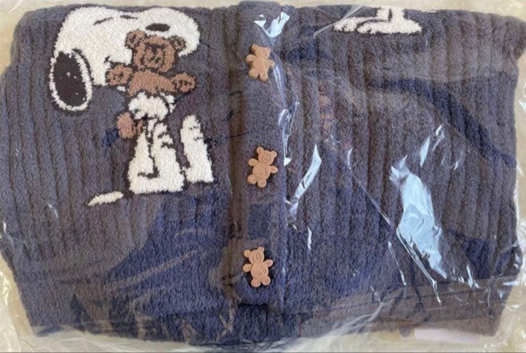 ＊未開封【PEANUTS】SNOOPY BEAR ジャガードショールカーディガン