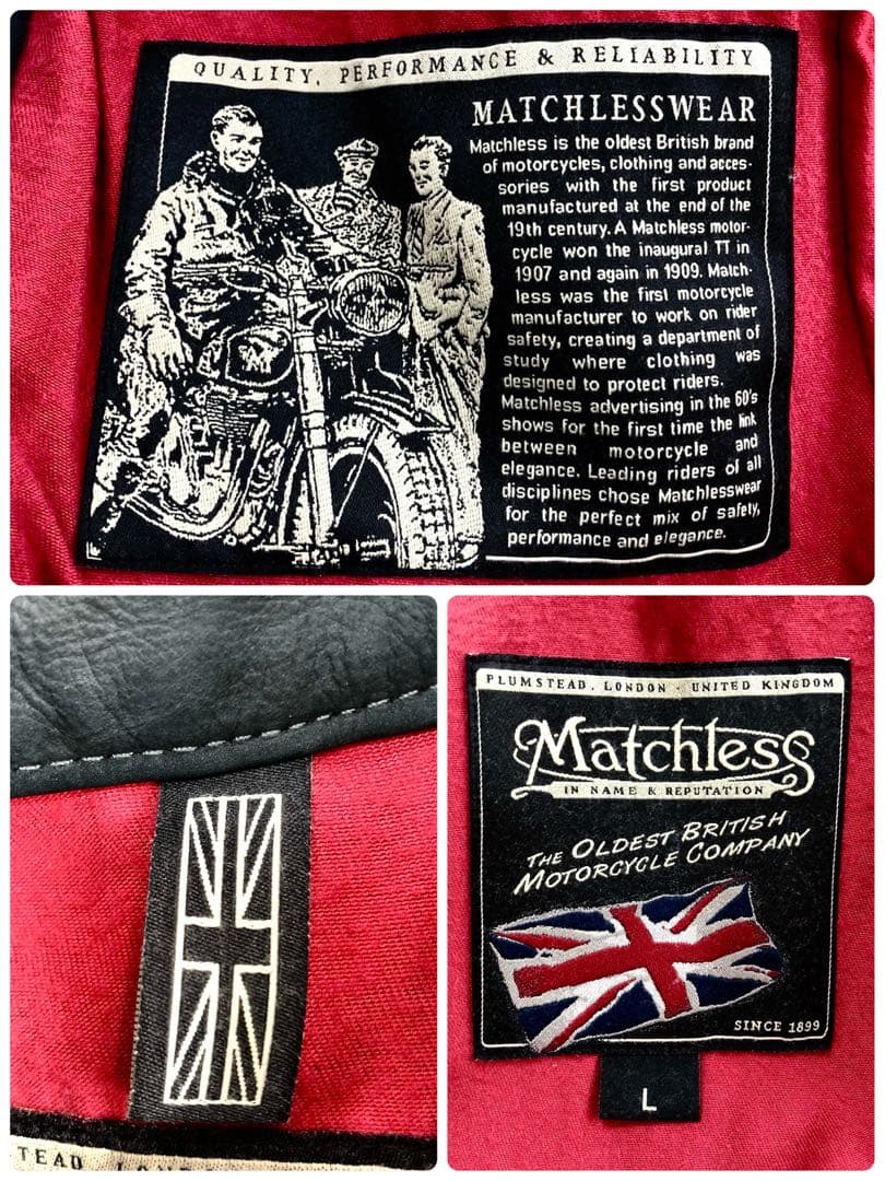 【未使用級】 MATCHLESS JHONNY JACKET ライダース L