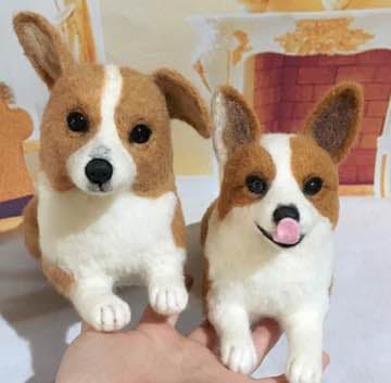 コーギーちゃん親子✩︎羊毛フェルト
