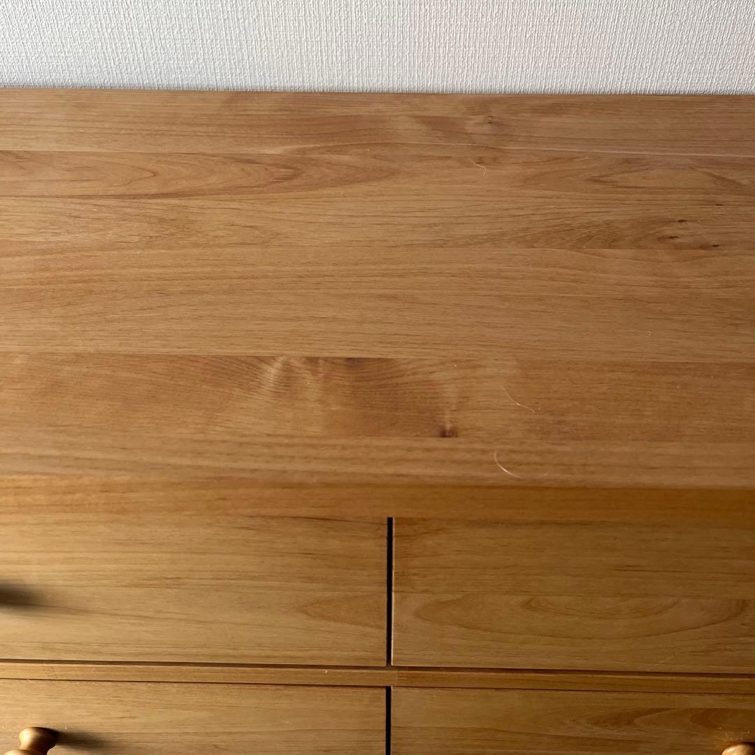 モモナチュラルのウッド 5段チェスト