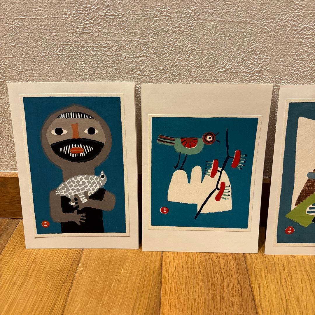 畦地梅太郎　木版画　山男