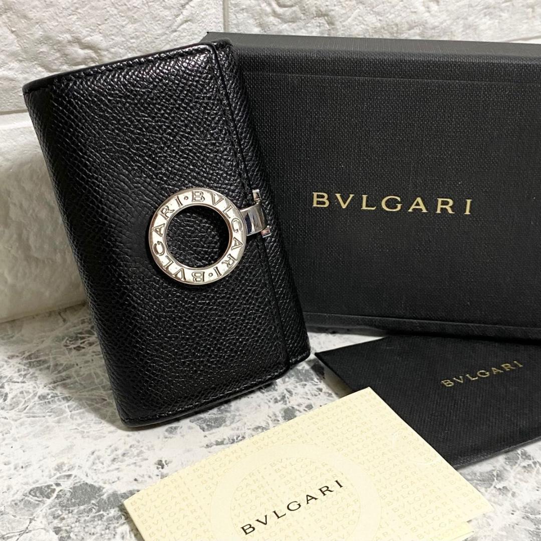 BVLGARI ブルガリ レザー 黒 キーケース 6連 ビーゼロワン 付属品付き