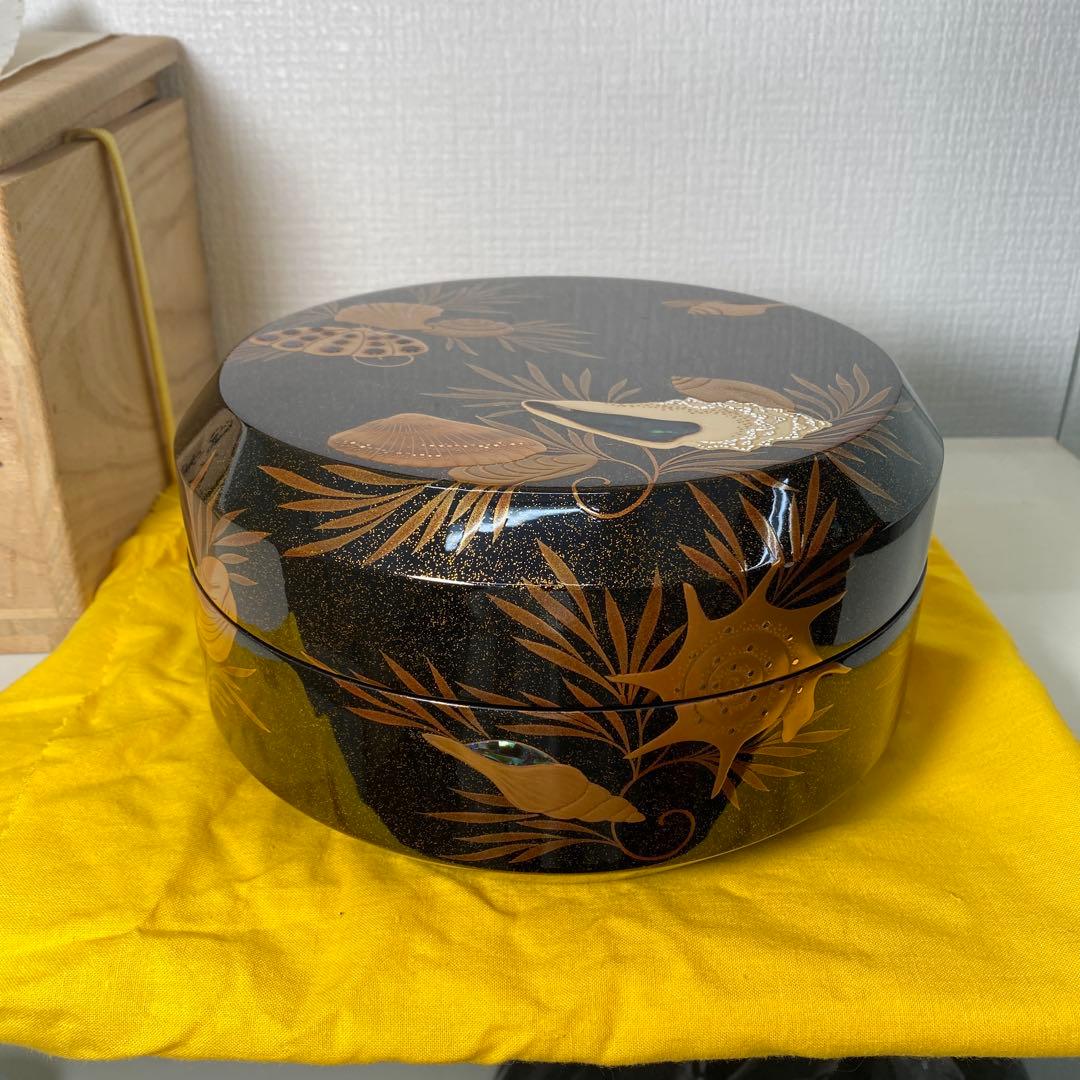 【未使用】輪島塗　喜三誠志　作　茶道　菓子器　食蘢　70万円相当の品