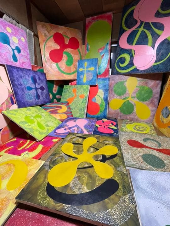 油絵　現代アート　Aoi Kiri no Naka あんどうまさひろ