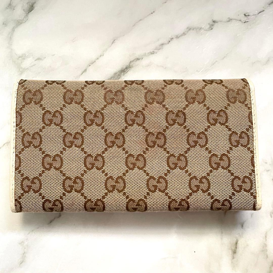GUCCI グッチ 長財布 GGキャンバス ロゴプレート 折り財布 0111-⑦