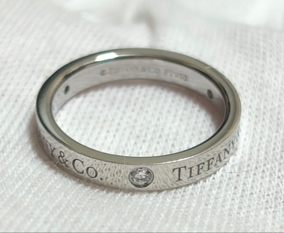 ⚠️百貨店購入・希少廃盤⚠️【Tiffany】3Pダイヤ×Pt950 10号