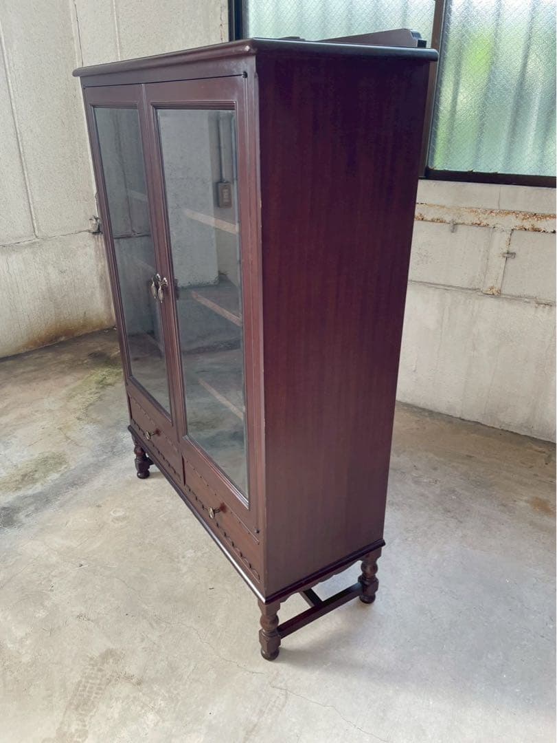 美品　英国　イギリス　アンティーク　キャビネット　キュリオケース　店舗　棚