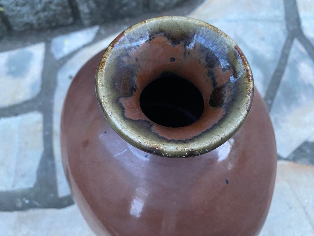 【花瓶】　手描き 花模様が素敵