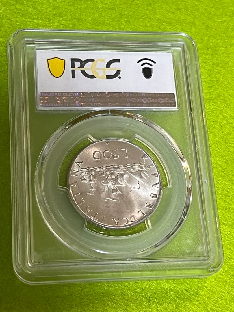 PCGS MS63 外国銀貨 イタリア　1966年　500リラ　銀貨 本物